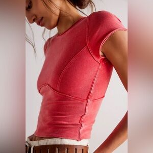 We the Free Protagonist Cropped Cap Sleeve Tee